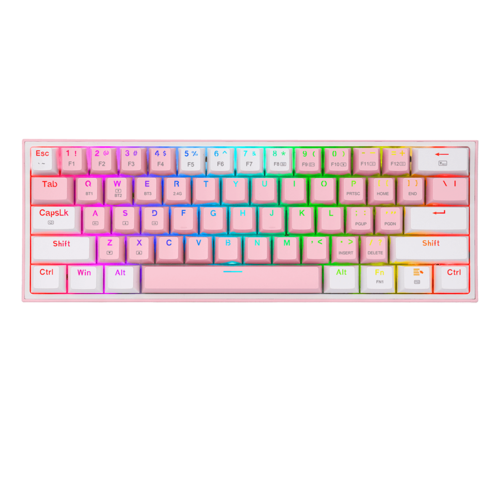 Teclado Redragon K616 Fizz Rgb Rosa Blanco