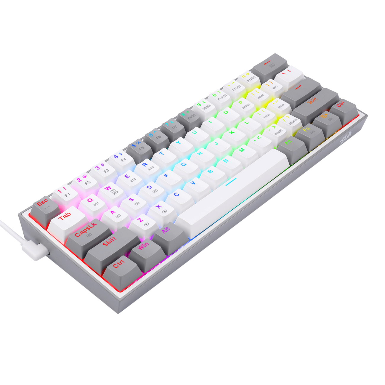 Teclado Redragon K616 Fizz Rgb Blanco Gris